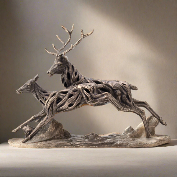 Driftwood Running Deers