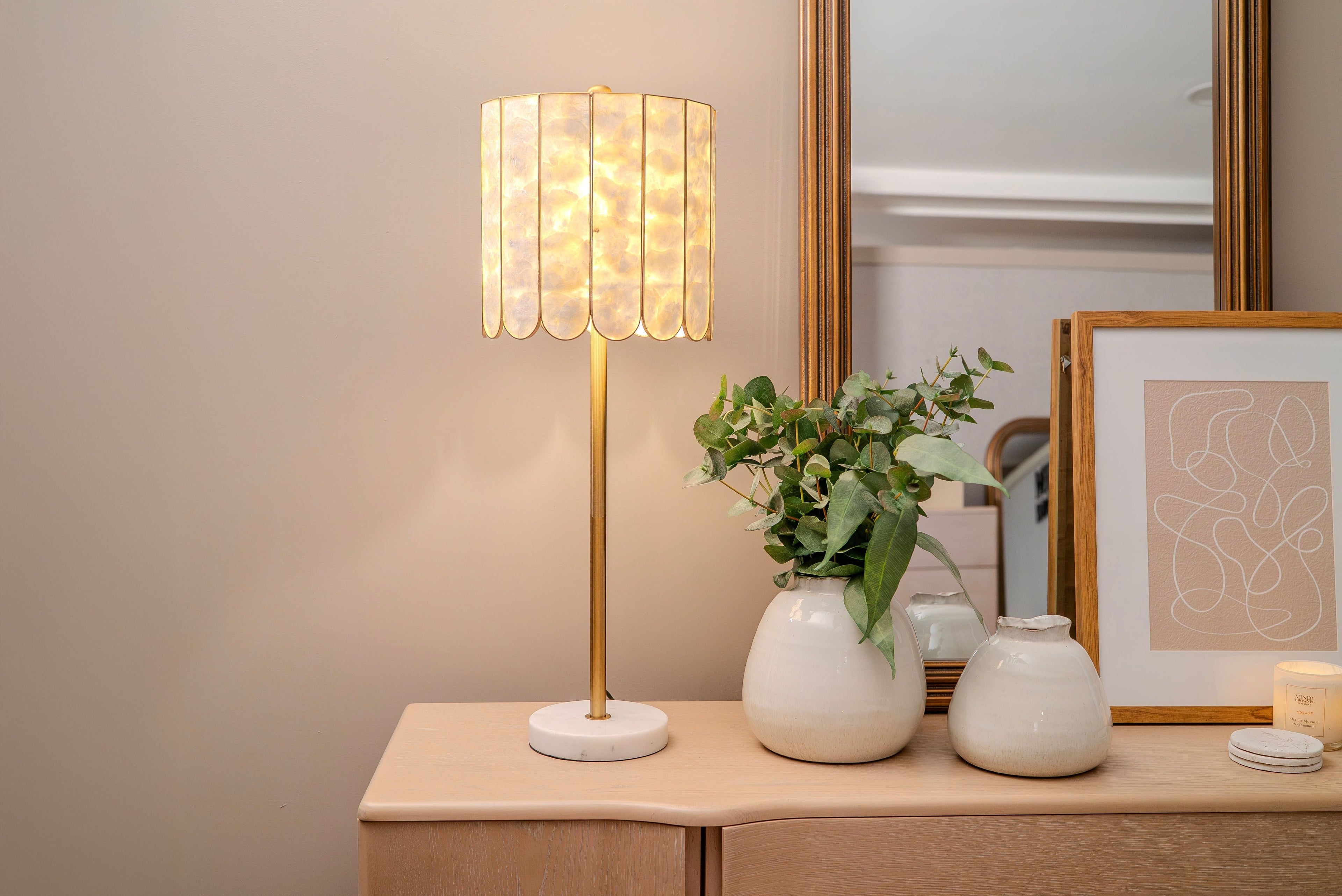 Mother of Pearl Buffet Lamp