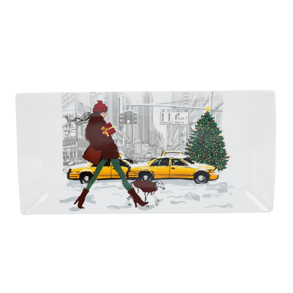 Christmas in New York City Set of 2 Platters