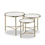 Brookville Brass Mirror Tables Set/3